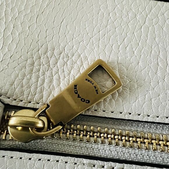 COACH Emery Chalk Multi Pebble Leather Crossbody Bag With Varsity Stripe - Picture 6 of 13